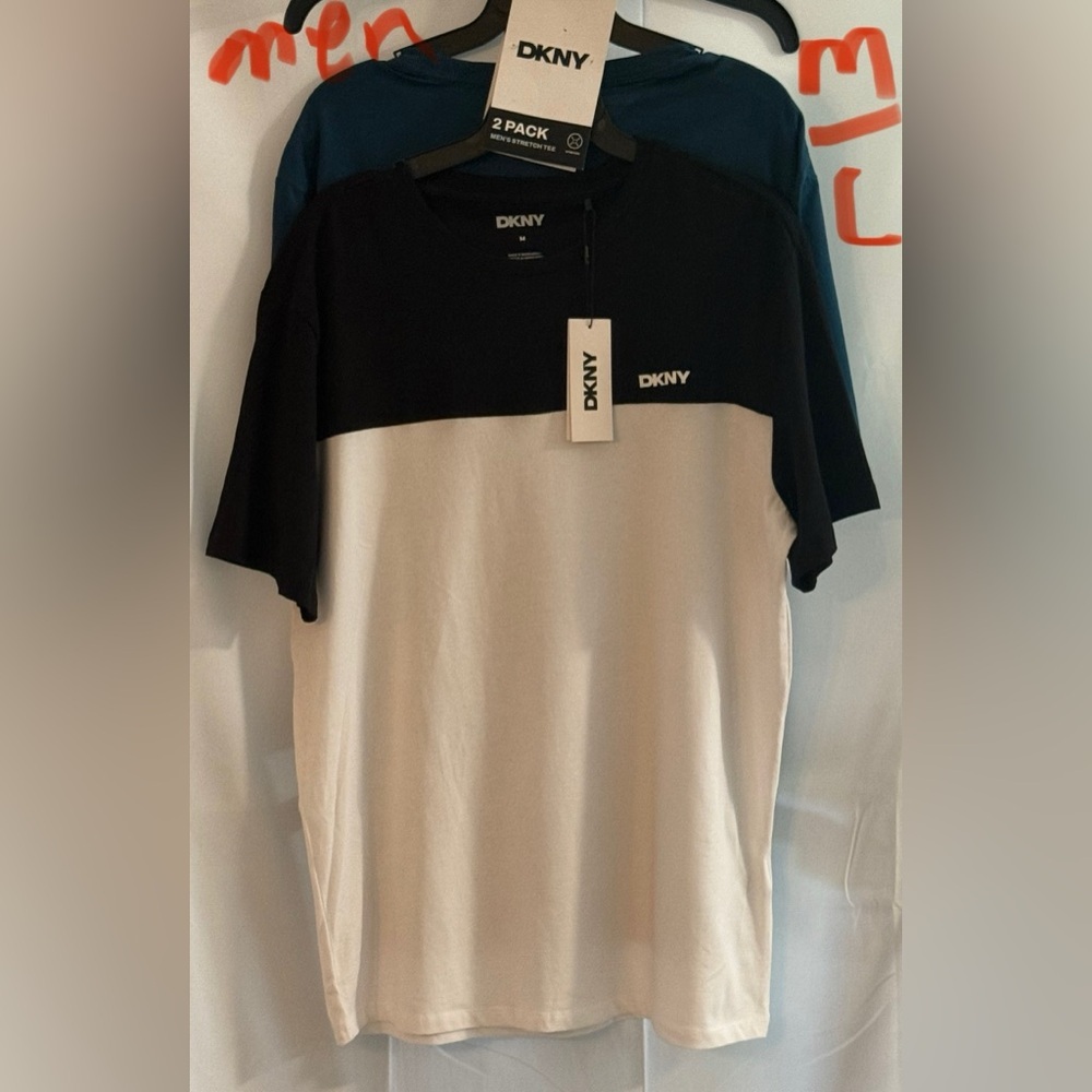 DKNY Two-Tone Black and White Men's Tee/ You get both shirts